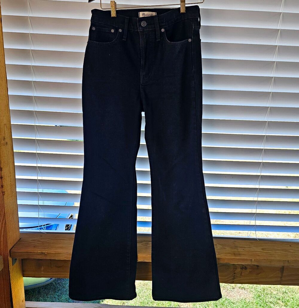 Madewell the Perfect Vintage Flare Jeans Blk Cotton Denim Mid Rise 5-Pocket 27
